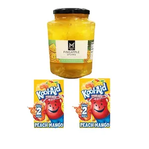 Viral Pineapple Spear With Peach Mango Koolaid Mix- 1 Jar of Pineapple & 2 Pack of Peach Mango Koolaid