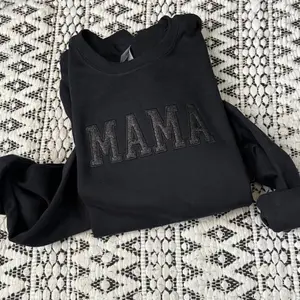 MAMA glitter embroidered crewneck sweatshirt