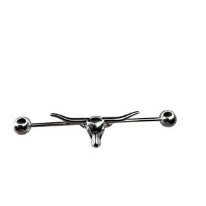 16G Long Horn Bull Industrial Ear Piercing