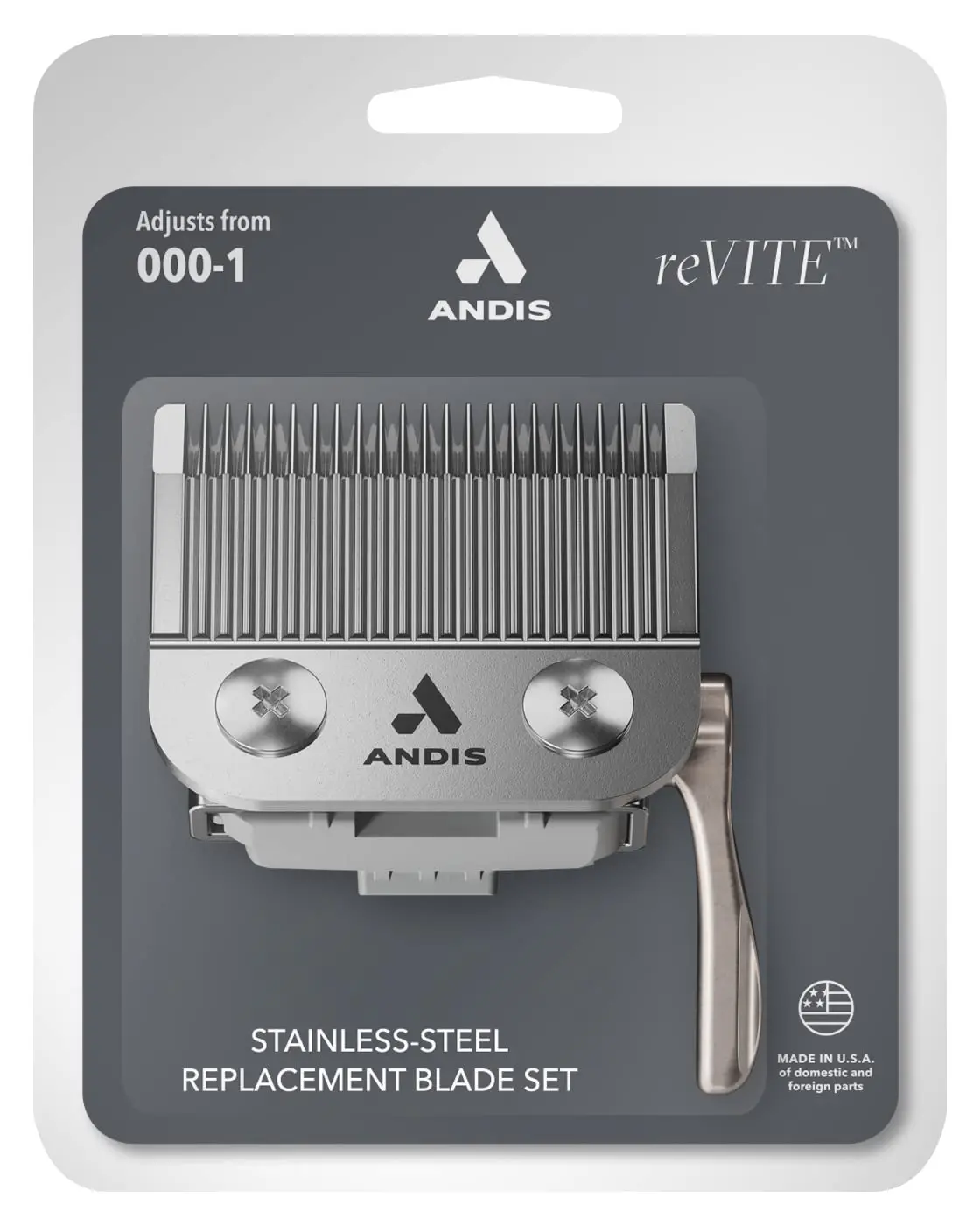 Andis reVITE Professional Cordless Taper Clipper - Tool-Free Change Removable Stainless Steel Metal Blades, Lightweight Ergonomic Anti-Slip Grip, 2-Hour Run Time, Easy Clean-Up for Precision Hair Styling & Home Haircut, Face