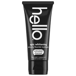 hello activated charcoal whitening fluoride toothpaste