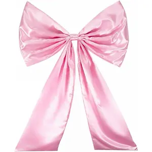 Giant Large Satin Ribbon Bow,25x40inch,Pink Big Giant Bow for Coquette Room Decor,Wedding Birthday Party Backdrop Wall Christmas Tree Decoration (Pink)