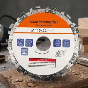 4" & 5" High Carbon Steel Chainsaw Disc for Angle Grinder, Multi-Function Wood Carving Cutting Wheel, Professional Woodworking Tool Kit with Anti-Kickback Design for Hardwood, DIY Projects & Workshop