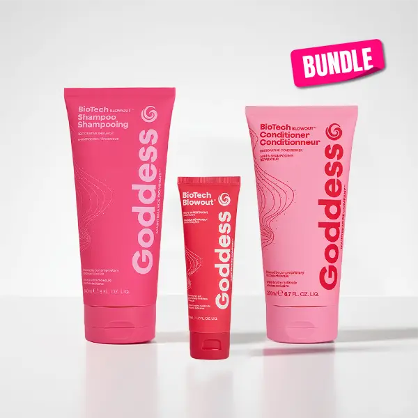 Goddess Maintenance BioTech Blowout Haircare System – Shampoo, Conditioner, Leave-In Hair Mask or Full 3-Step Set | Heat Protection, Frizz Control & Color Care