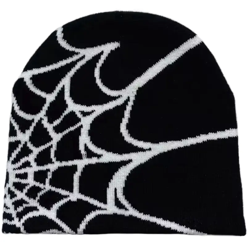 Unisex Web Knitted Beanie - Spiderweb Design for All Knit Winter Style Accessory Web Pattern
