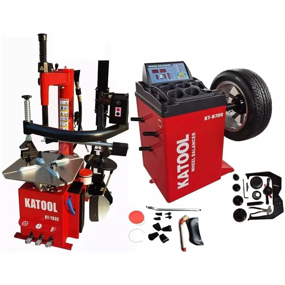 KT-T835 Tire Changer Machine with 28" Turn Table 2.0HP Bead Blaster and KT-B700 Wheel Balancer Machine Tire Repair Wheel Changers Combo (KT-T835 & KT-B700)