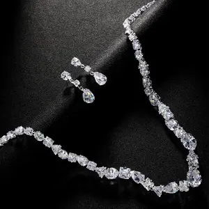 Radiant Diamond Necklace & Earring Set