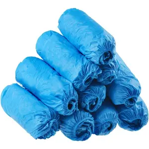 100 Pack Disposable Hygienic Boot & Shoe Covers 100 pack(50 Pairs)|Waterproof Slip Resistant Non-Slip, Durable for Construction, Workplace, Indoor Carpet Floor Protection,One Size Fits Most Blue
