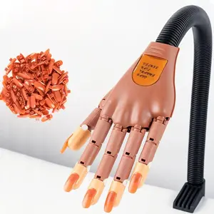 Professional Manicure Practice Hand, 1 Box Manicure Training Practice Hand Model with False Nails, Manicure Tool for Home & Salon Use, DIY Manicure Supplies, Nail Art Tools