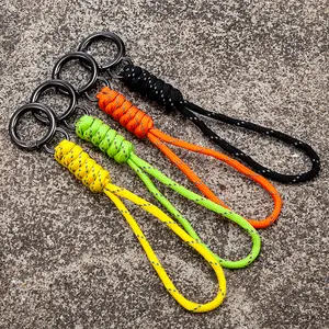 7-strand Paracords Rope Braided Keychain Outdoor Emergency Lanyards Tactical Survival Tool Backpack Anti-lost Key Ring