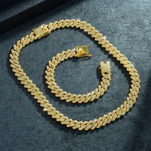 Diamond Cut Cuban Link Chain for Men Women Gold Silver Plated Iced Out Miami Chain Hip Hop Jewelry Unisex Statement Necklace Gift Modern Versatile Accessories Necklinphalt
