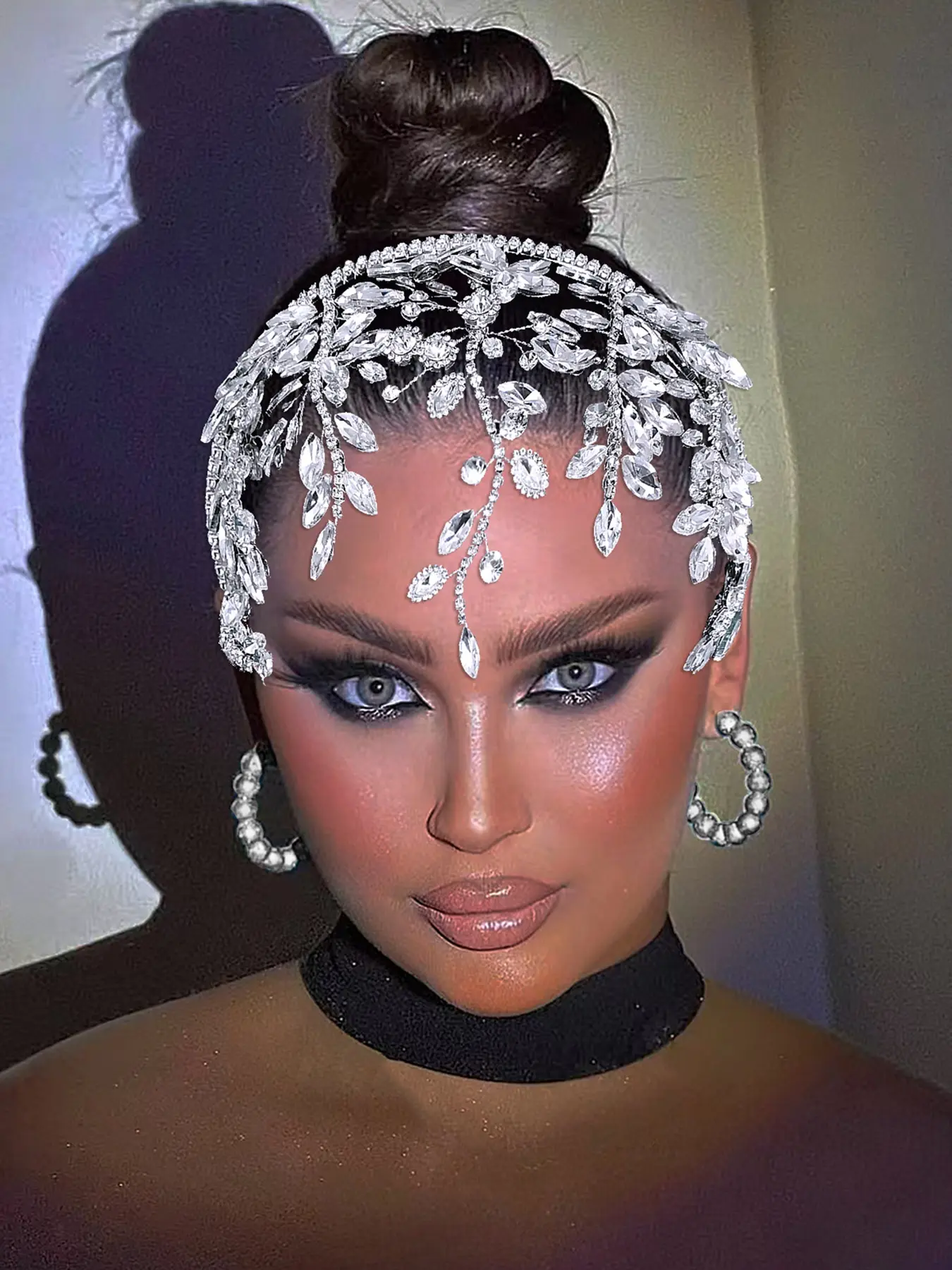 Luxurious Women's Hairband with Sparkling Rhinestones, Elegant Exquisite Bridal Hairstyle Decoration, Handmade Geometric Party Headpiece