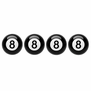 United Pacific 70022 – “8” Ball Tire Valve Caps (4-Pack) Tire Pressure Caps