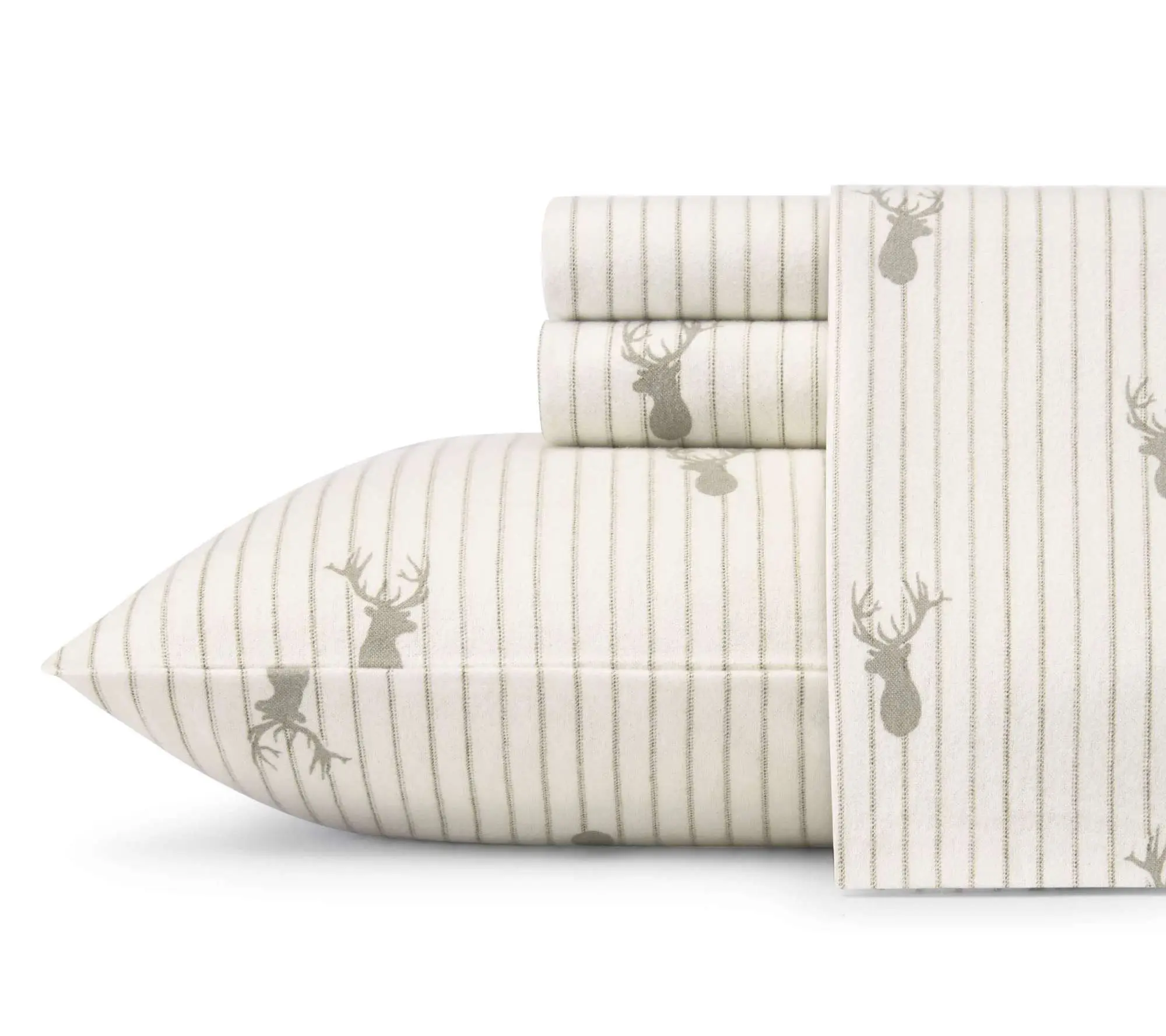Eddie Bauer Deer Lodge Beige Cotton Full Sheet Set