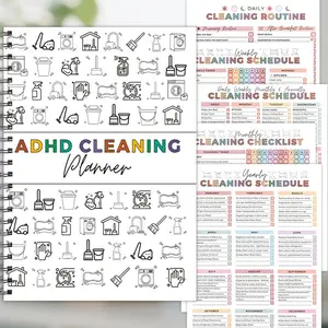 Home Cleaning Task Organizer Kit, Weekly Monthly Annual Checklist, Organization Tips, Chores List, Family Cleaning Plan