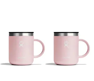 Hydro Flask 2pc Coffee Mug Set Trillium: 12oz BPA-Free Vacuum-Insulated Stainless Steel Travel Mugs with Lids, Pink