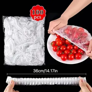 Reusable Food Fresh-keeping Cover, 100pcs/300pcs Elastic Bowl Plate Seal, Food Storage Cover for Kitchen, Refrigerator, Fruits, and Vegetables, Food Storage Containers