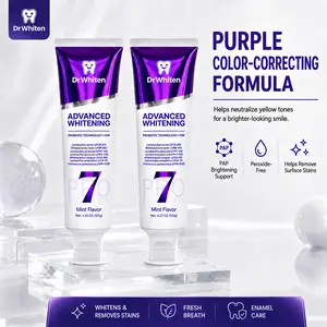 DrWhiten Purple Toothpaste, PAP+7 Probiotic Strains, Purple Color-Correcting Formula, Mint Grape Deep Enamel Repair, Long-Lasting Freshness Oral Daily