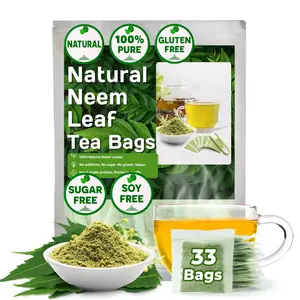 FRESHDRINKUS, Premium 33 Neem Leaf Tea Bags, 100% Natural and Pure from Neem Leaves. Loose Leaf Neem Herbal Tea. Neem Leaf Tea. No Sugar, No Caffeine, No Gluten, Vegan.