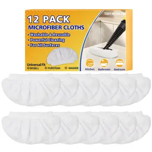 12Pack Universal Microfiber Cloths for Handheld Steam Cleaner For Bissell Pursteam Wagner Spraytech Reusable Washable Steam Cloth Accessories