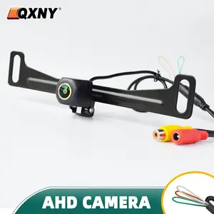 QXNY HD Rear View Cam American License Plate Bracket-Mounted Backup Camera AHD 720P or 1080P Reverse Parking for Car Vehicle