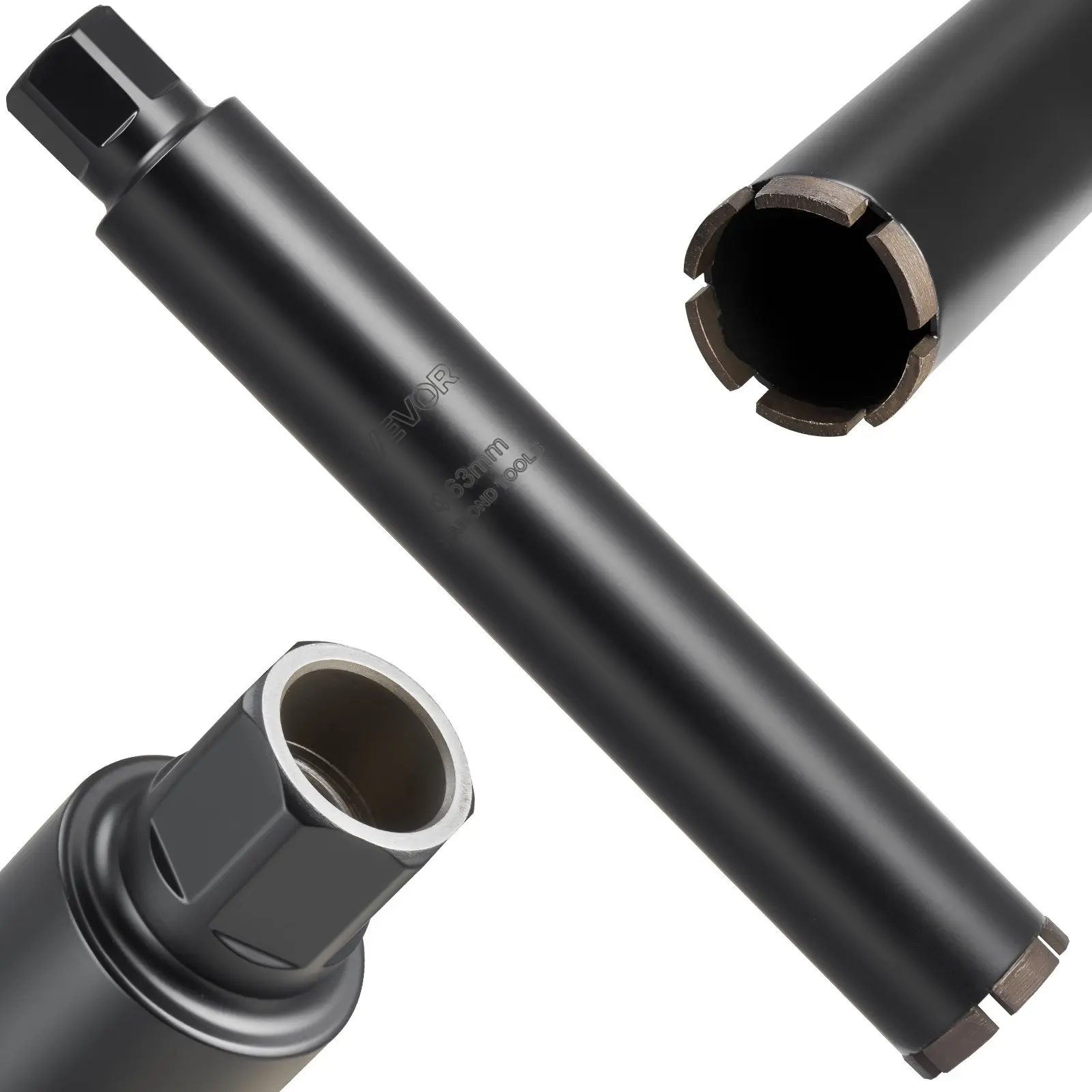 VEVOR Core Drill Bit, 2-1/2 inch Diameter, 14 inch Drilling Depth, 1-1/ ...
