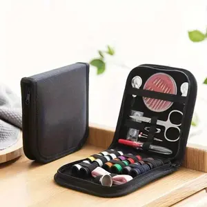 Portable Sewing Kit with Storage Case, 10pcs/set Sewing Tool Kit with Scissors, Thread, Needles, Measuring Tape, Buttons, Needle Threader & Thimble, Sewing Supplies Crafts