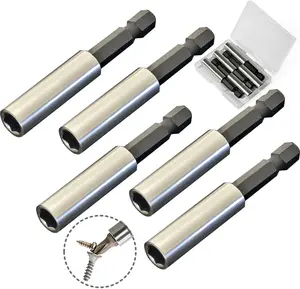 1/4"   Extension Bit Holder, 5 Pack Hex Shank  Bit Driver Set with Portable Case for Holding  Bits and Screws