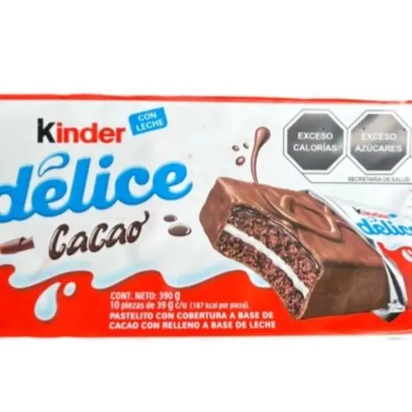 Kinder Delice Cacao 10pk Pastelito with Chocolate Coating and Milk Filling 390g