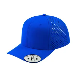 Blank - 6 Panel Microfiber Laser hole Trucker Hat - Royal Blue