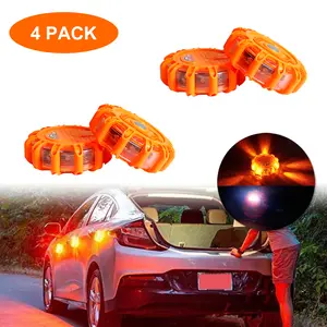 4PCS Magnetic LED Emergency Beacon Roadside SOS Flare Road Safety Strobe Warning Lights For Vehicles Boat Car