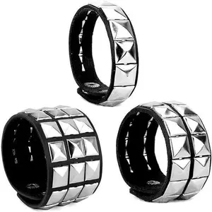 Studded Bracelet, Punk Bracelet, Goth Bracelets, Studded Arm Band, 3 Pack 80s Cuff Wristband Rock Punk Gothic Accessories Rivets Leather Bracelet for Men Women Halloween Party Gifts