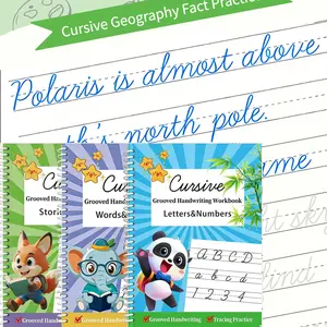 Magic Grooved Cursive Handwriting Workbook,Reusable Cursive Writing Practice Book,Cursive Letter Tracing Book,3 Pack Cursive Handwriting Practice for kids 5-12 to Master Letters,Words & Sentences