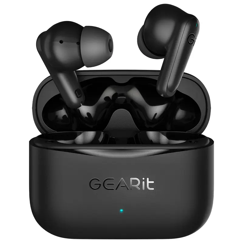 GEARit Portable True Wireless Bluetooth Earbuds - Wireless Headphones with Adaptive Hybrid ANC, HD Audio, Touch Control, Low Latency, 5.4 Bluetooth, App Support, Custom Settings, 16 Hours Playtime, Charging Case, Compatible with Cellphones, Game Consoles