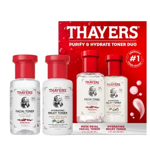 Thayers Purify & Hydrate Skin Care Set, Includes Rose Petal Facial Toner to Reduce Pores and Hydrating Milky Toner for 48H Hydration, 1 Skin Care Kit