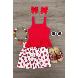 Red Strawberry Skirt Set