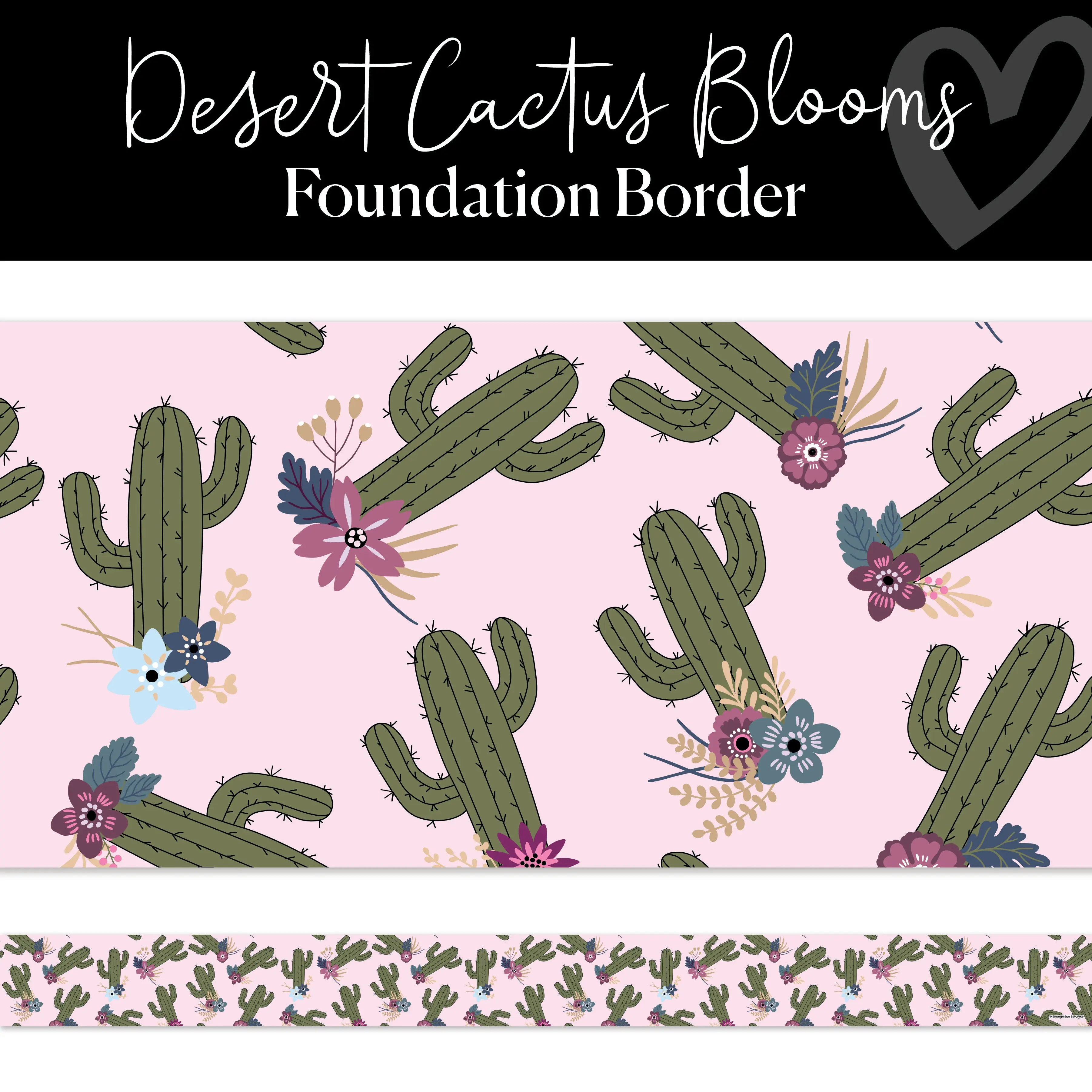 Desert Cactus Blooms Bulletin Board Border