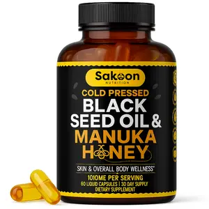 Sakoon Nutrition Black Seed Oil & Manuka Honey Capsules - Antioxidant-Rich Blend - Supplement, Fitness, Healthcare Vitamin Essential Aminos Brain Booster