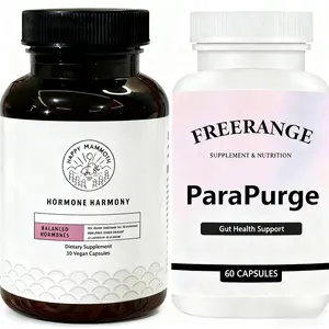 2 Pack ParaPurge Gut Cleanse Capsules Gut and Colon Immune Support Non-GMO 60 Capsules|Happy Mammoth Hormone Harmony Natural Hormonal Support for Women 72 Capsules