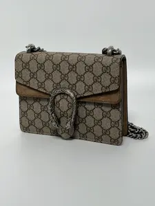Pre-owned GUCCI GG Supreme Canvas & Suede Trim Crossbody Bags Dionysus GG Supreme Canvas Shoulder Bag HB002GG