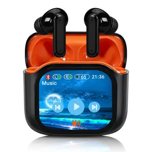 Smart Earphones with Touchscreen, Touch Screen Earbuds, Wireless Headphones Support 175 Languages No Subscription Bluetooth 5.4, Touch Buds with LED Screen, ANC/ENC Noise Cancelling, 48H Playtime, for Work, Sport