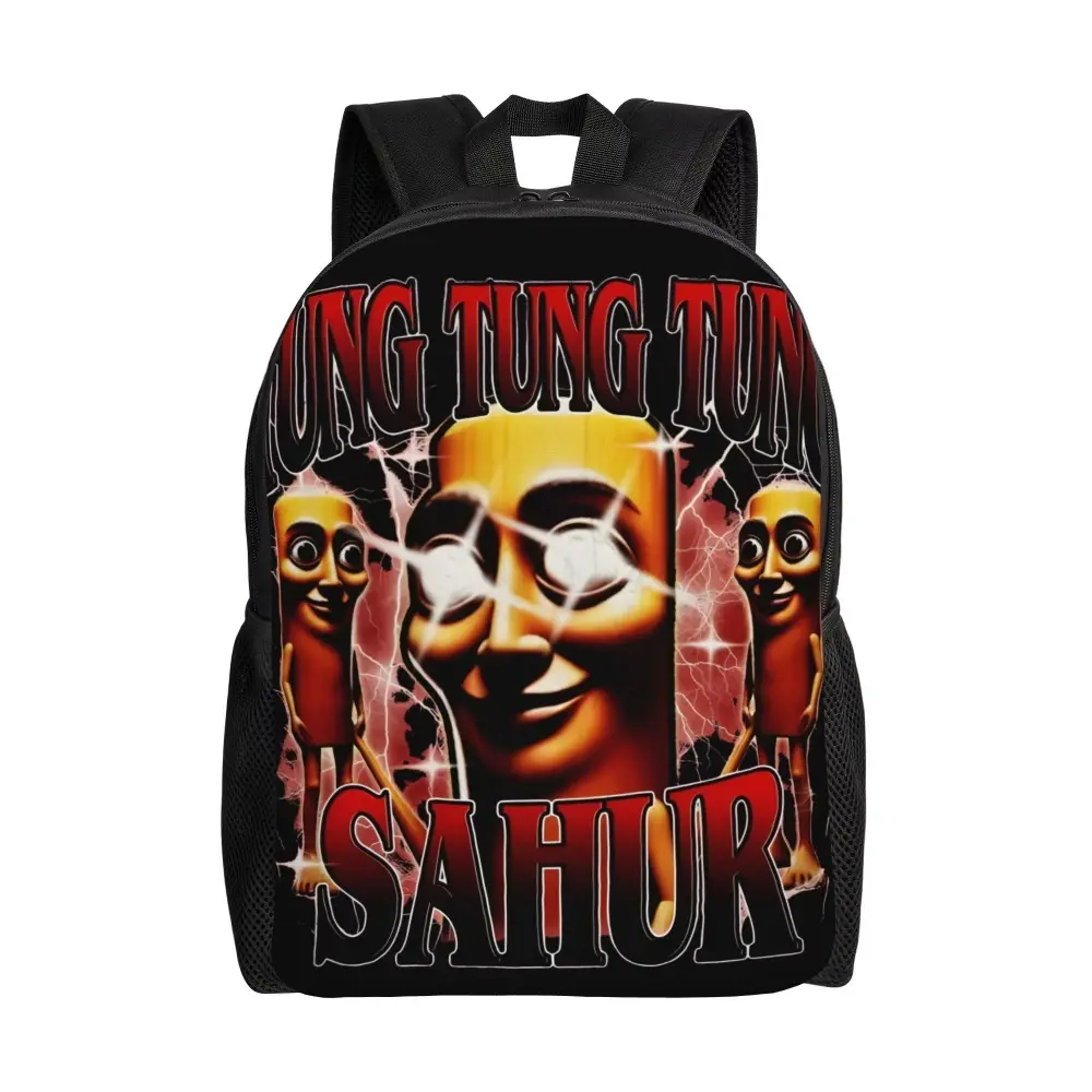 Tung Sahur Calling Backpack Unisex Brainrot Pattern Backpacks Polyester Leisure High School Bags Sport Design Rucksack