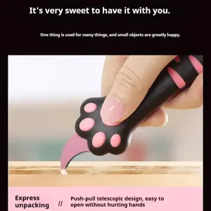 Cute Craft Knife, Safe Extendable Box Cutter, Mini Portable Letter Opener & Nut Clip Tool, Ideal Gift for Women Friends Family
