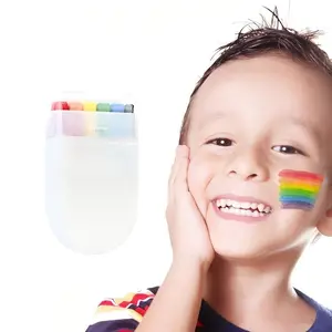 Rainbow Face Painting Kit, 6 Color Body Paint Set, World Cup Fan Party Makeup, Pride Day Celebration Cosmetics, Washable Crayons Gift