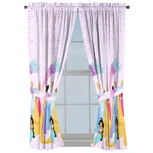 Sunny Side Up Disney Princess Curtains for Kids Bedroom 4-Piece Drape Set