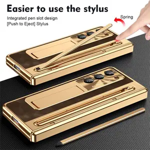 Compatible with  Premium Colorful Phone Case for Galaxy Z Fold7/6/5/4, Built-In Screen Protector, Stand & Stylus Support-hn1217-4
