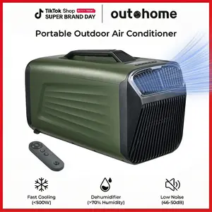 Outohome 5200BTU Portable Camping Air Conditioner For Tent Outdoor and Indoor Use,400W Low Power for RV,Truck,Van and Car Cooling  summervibes  (Dark Green)