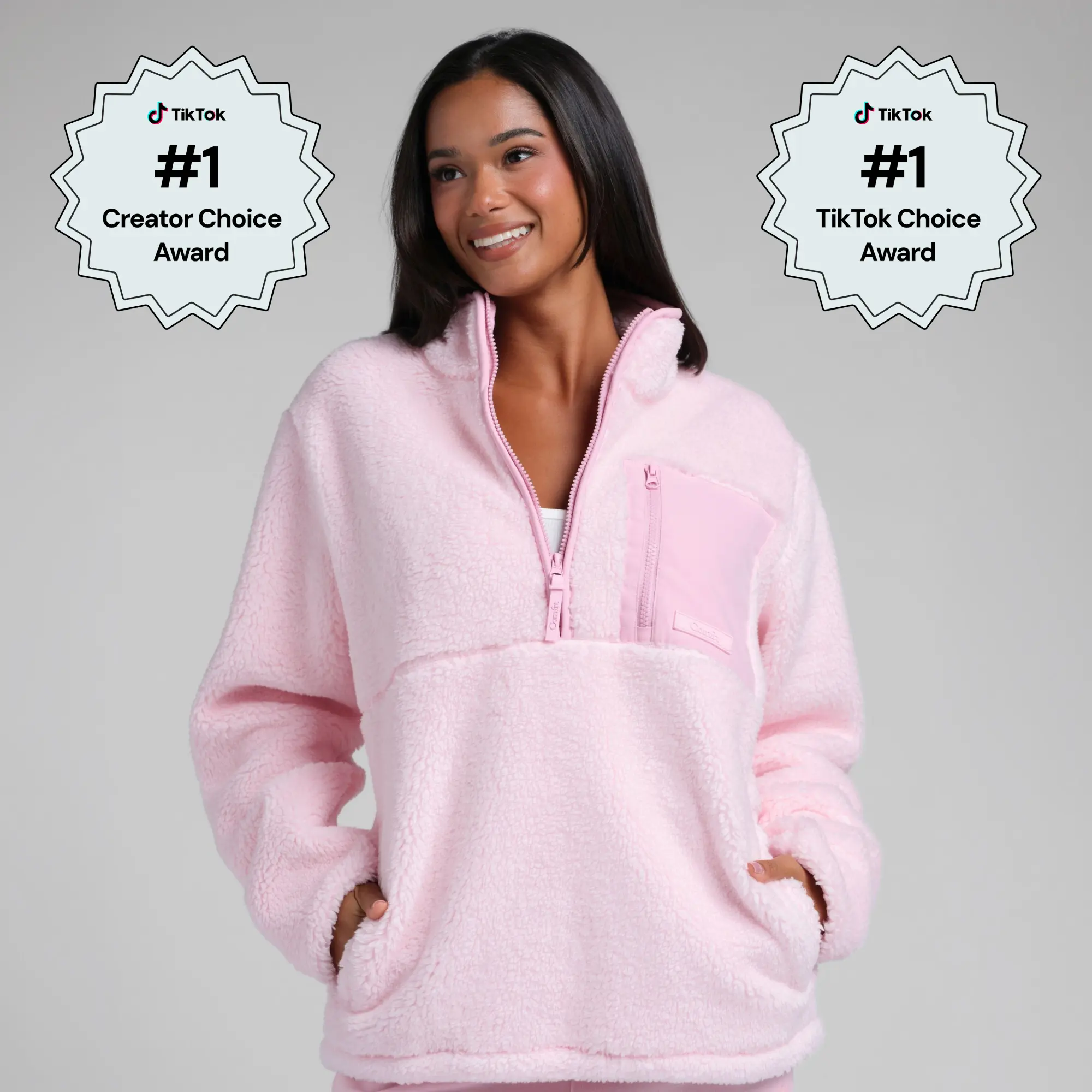 Comfrt | Teddy Half Zip | Plush High-Pile Pullover With Mock Neck & Half Zip