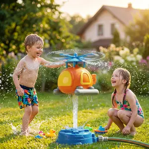 Children's Helicopter Water Sprayer, 360° Rotating Hydraulic-Powered Flying Water Sprayer, Outdoor Water Play Toy for Kids, Summer Outdoor Water Toy for Children Ages 3 and Up, Ideal for Backyards, Lawns, and Pools