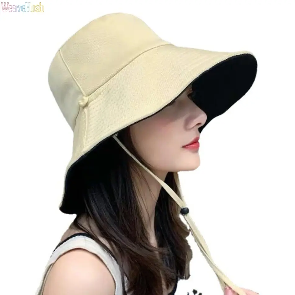 Women's Reversible Double-Sided Wide Brim Bucket Hat with Face Cover, Spring Summer New Style Sun Hat for Girls & Students, Breathable Sunscreen Outdoor Hat for Travel Outings Beach Hiking Daily Casual Wear